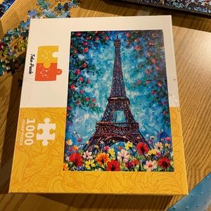 Teka 1,000 piece puzzle of The Eiffel Tower flower art. Paris themed.